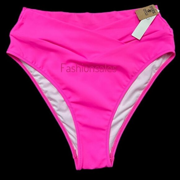 Victorias Secret Pink Swim V Crossover High Waist Cheeky Bikini Bottom Pink XXL - Picture 2 of 4